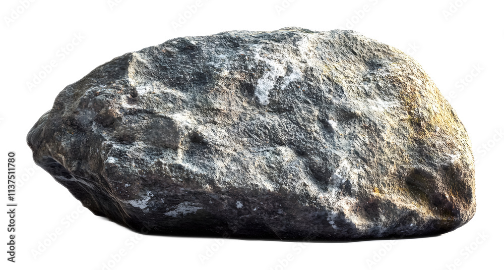 Fototapeta premium Boulder stone on a transparent background. isolated background.