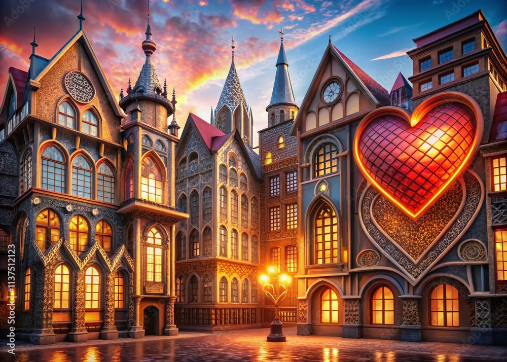 Hand Drawn Heart Architectural Photography: Romantic Building Designs, Love Inspired Structures Hand Drawn Heart Architectural Photography: Romantic Building Designs, Love Inspired Structures