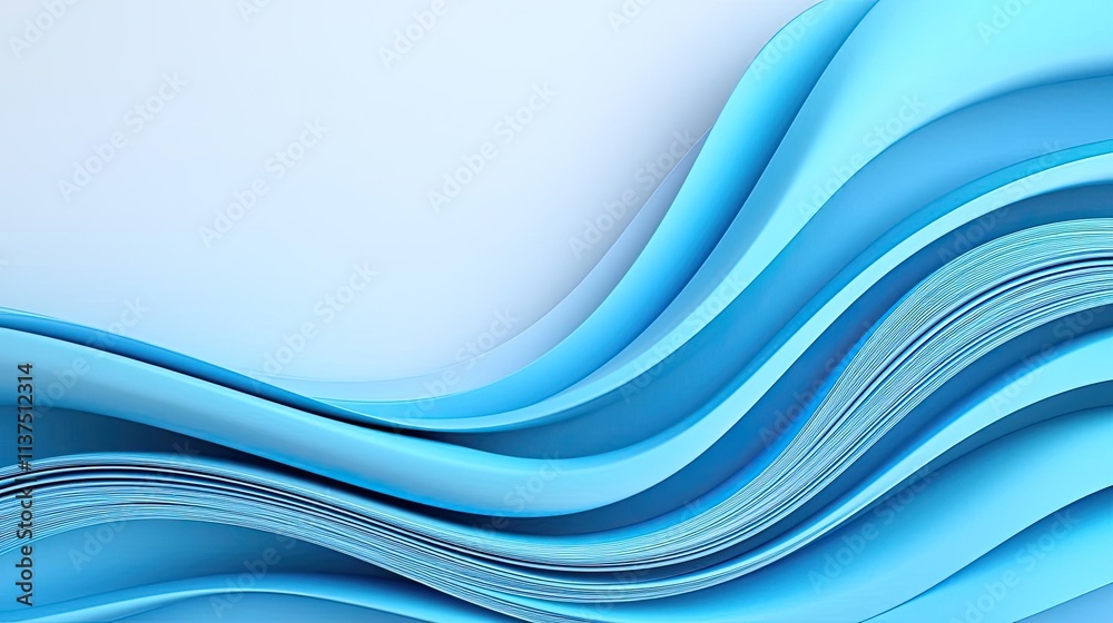 Fototapeta premium Wave abstract background concept. Abstract waves of blue create a calming and modern background design for various uses.