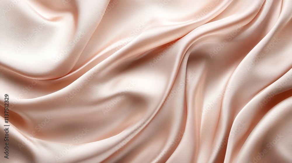 Fototapeta premium Closeup of luxurious pink silk fabric, smooth texture, flowing elegance for fashion and design