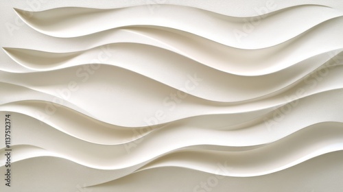 Abstract white wall with wavy texture, a modern design element for backgrounds