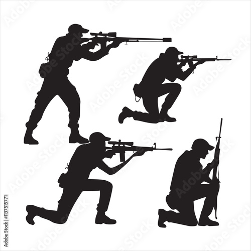 soldier silhouette with gun