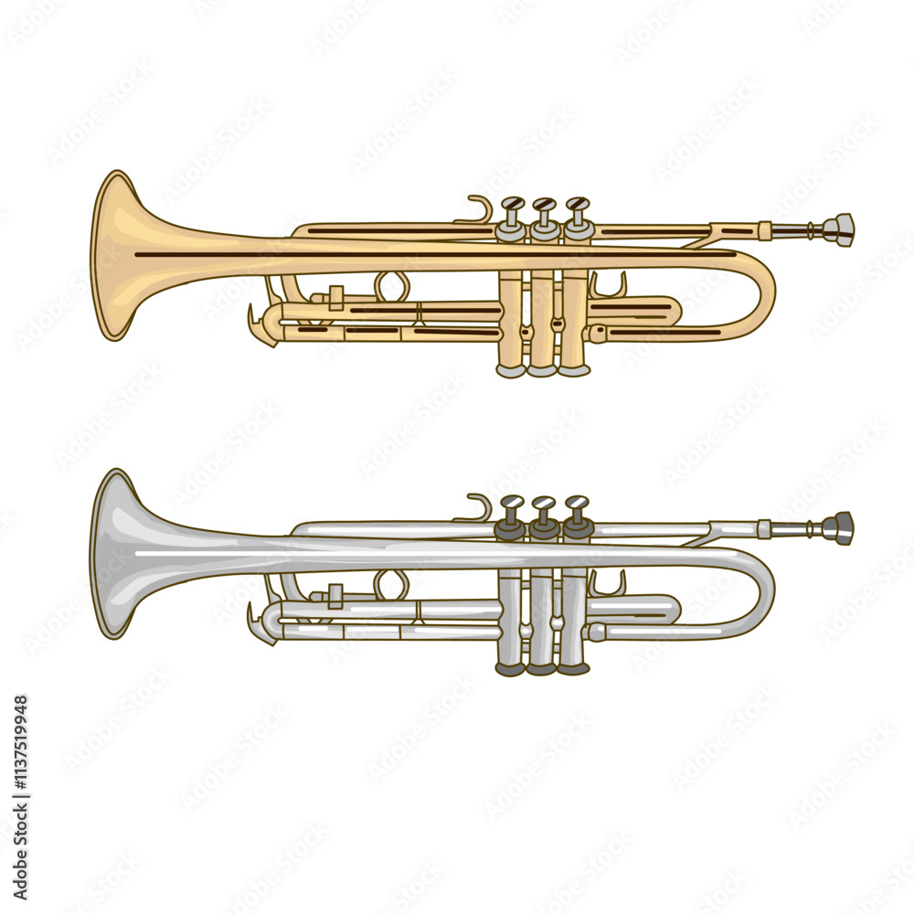 trumpet isolated on white background trumpet isolated on white background