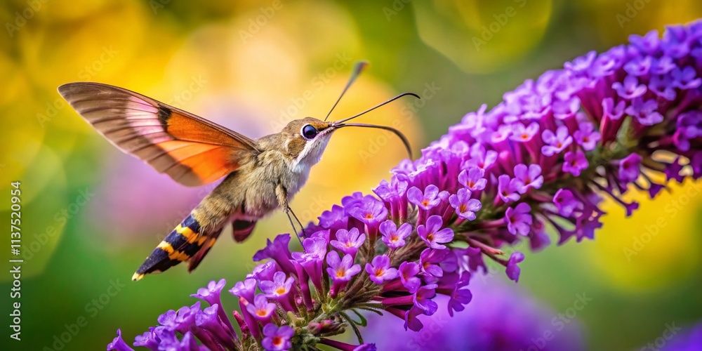 Hummingbird Hawkmoth on Buddleja Flower: Stunning Macro Food Photography Hummingbird Hawkmoth on Buddleja Flower: Stunning Macro Food Photography
