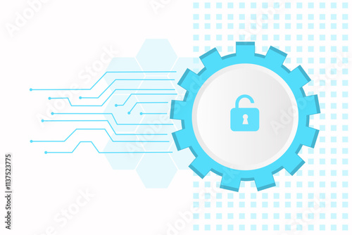 technology security with padlock protection from cyber attack