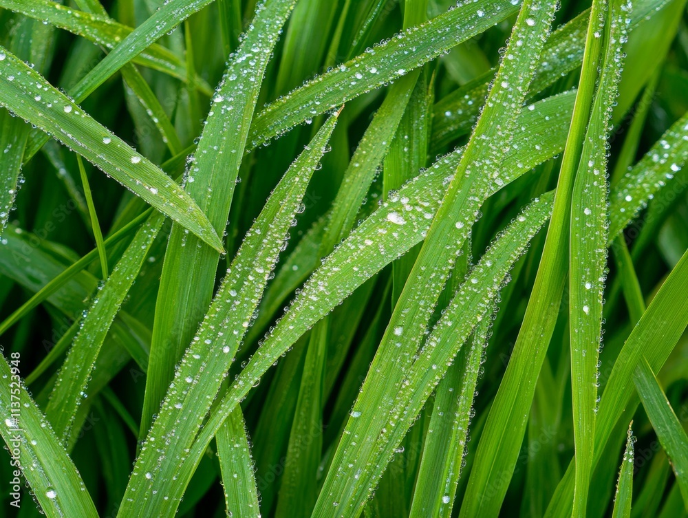 Morning Dew Trails Nature's Lush Greenery Captured in Vibrant Close-Up Morning Dew Trails Nature's Lush Greenery Captured in Vibrant Close-Up