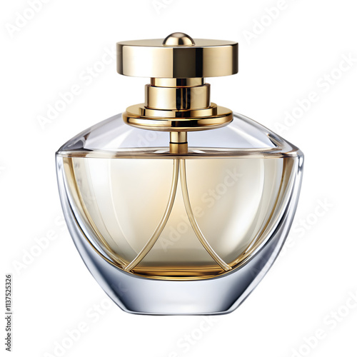 a sleek gold capped luxury perfume bottle photo