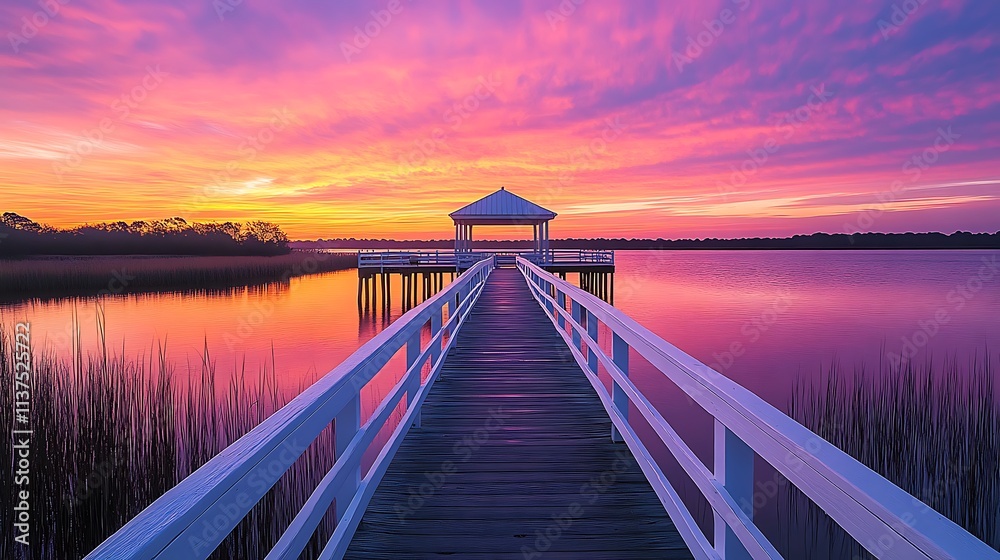 Fototapeta premium pier, sea, beach, water, sky, jetty, bridge, ocean, 