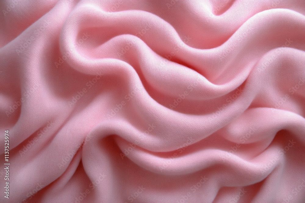 Obraz premium Pink Fabric Flows Smoothly, Creating Soft Waves and Elegant Drapes