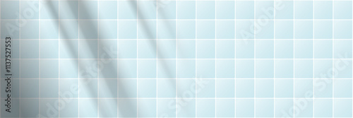 Blue tile background with overlay shadow effect. Square ceramic tiled grid pattern