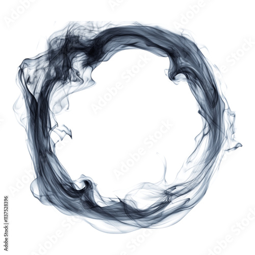 Smoke ring in motion icon isolated on a transparent background, ideal for design concepts, digital art, or visual effects content.