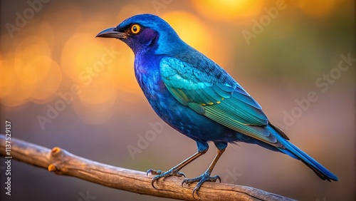 Kruger National Park, Cape Glossy Starling, Low Light Photography, South Africa Wildlife, Night Bird, Lamprotornis nitens photo