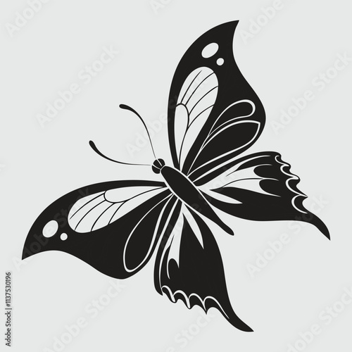 butterfly silhouette vector design art and illustration