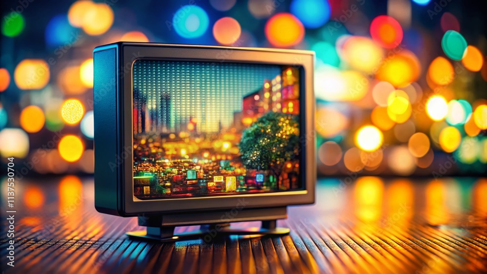 LCD Monitor 07: Tilt-Shift Miniature Photography, Retro Tech, Desktop Display, Computer Screen, Pixel Art, Digital Screen, Close-up View, Shallow Depth of Field, High Resolution LCD Monitor 07: Tilt-Shift Miniature Photography, Retro Tech, Desktop Display, Computer Screen, Pixel Art, Digital Screen, Close-up View, Shallow Depth of Field, High Resolution