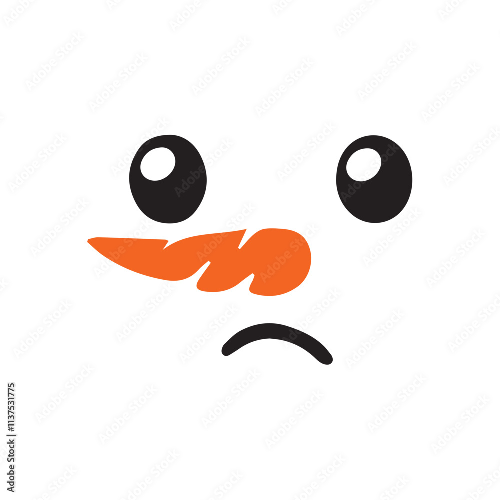 Silly Snowman Face Vector Illustration Silly Snowman Face Vector Illustration