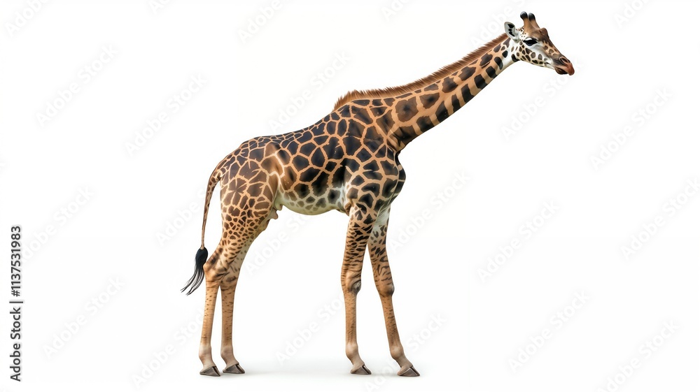 Fototapeta premium Adult giraffe isolated on white background
