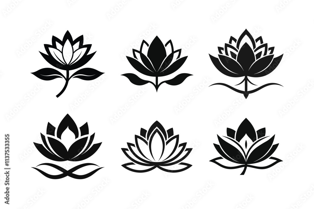 waterlily silhouette vector illustration waterlily silhouette vector illustration