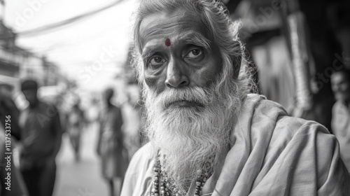 Man with long white beard photo