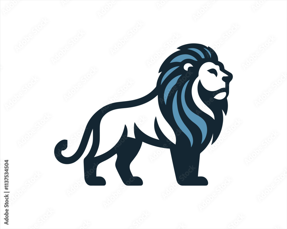 Lion full body Logo Design Vector Template. Black and white Lion vector illustration.
Lion full body Logo Design Vector Template. Black and white Lion vector illustration.