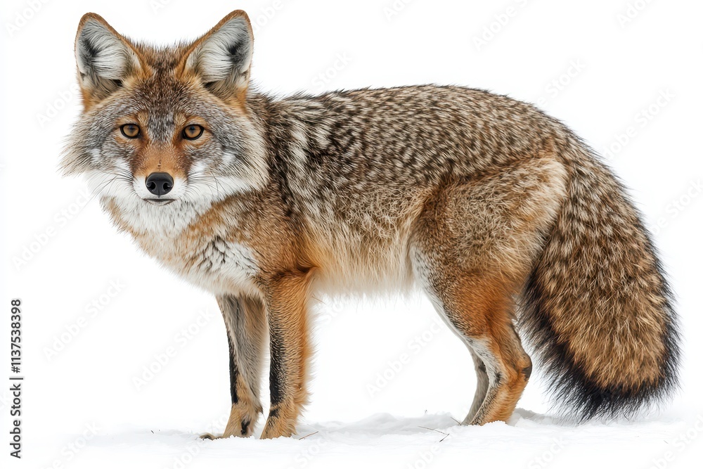 Fototapeta premium Cunning Fox Trotting Through Isolated Savannah Landscape