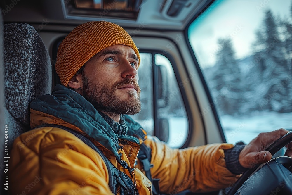 custom made wallpaper toronto digitalTruck Driver Preparing for Next Destination Journey
