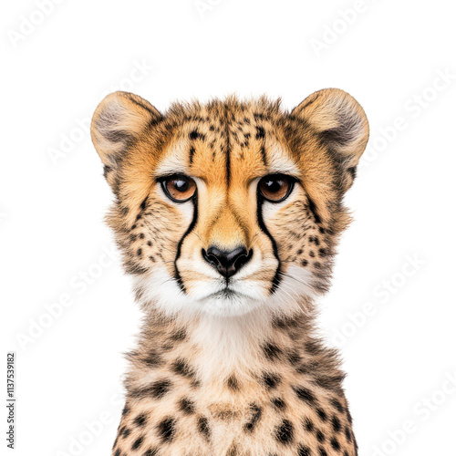 Cheetah on White Background for Design Use Transparent Background. photo