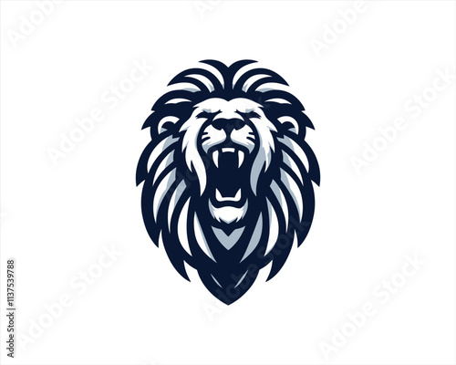 Lion head Roar Mascot, lion logo design vector illustration photo