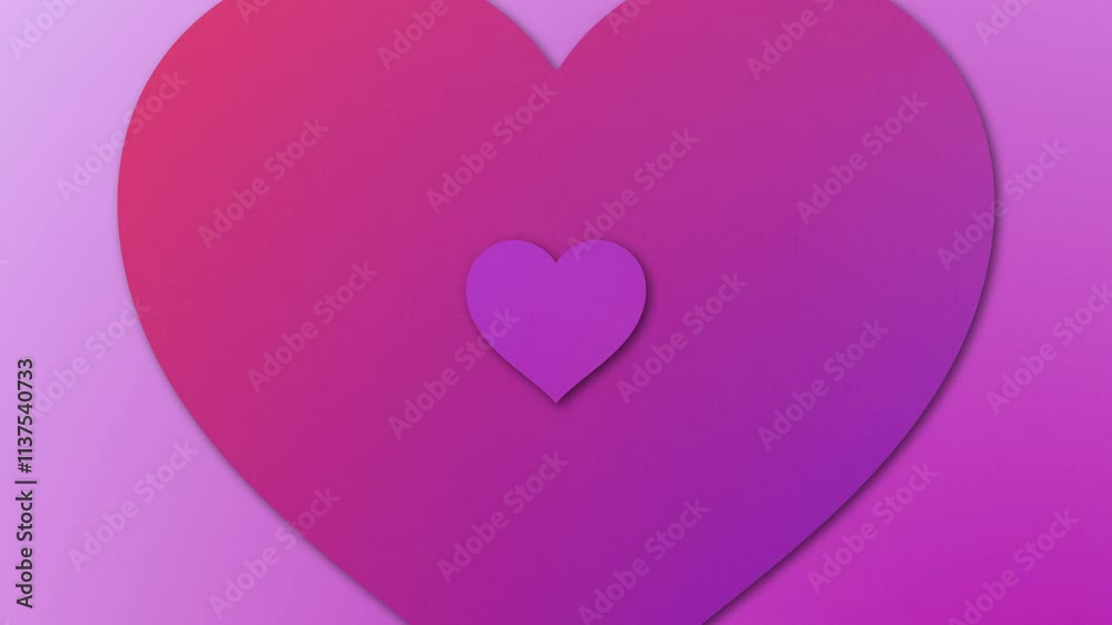 Love heart Transitions in Green, Orange, Pink and blue colours