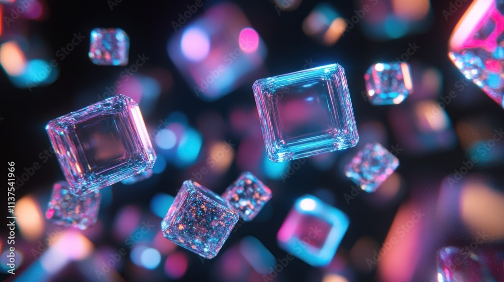 Neon Cubes Abstract Digital Art: A Symphony of Light and Geometry Neon Cubes Abstract Digital Art: A Symphony of Light and Geometry