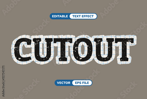 Cutout Text Effect Editable Ransom