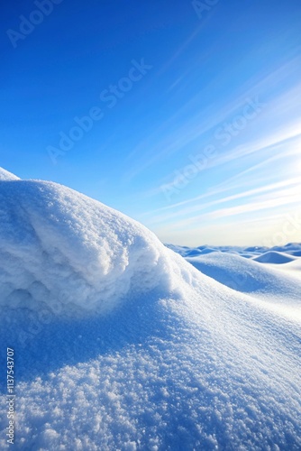 Beautiful snowdrift isolated on white background. Winter snowy background. 