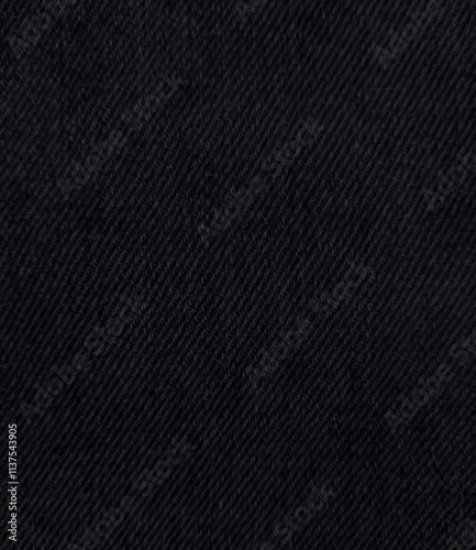 black fabric Close-up photo of black bright denim fabric prominent denim texture suitable for clothing feel the material
