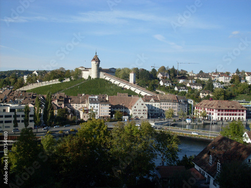 Festung Munot oberhalb des Rheins, Schaffhausen, Schweiz photo