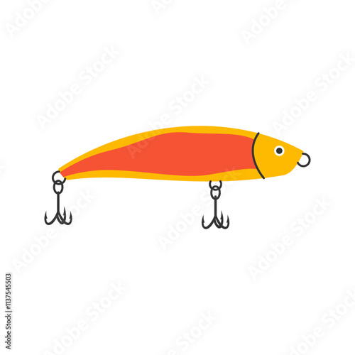 Orange Fishing Lure Illustration
