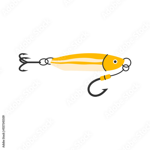 Yellow Fishing Lure Illustration
