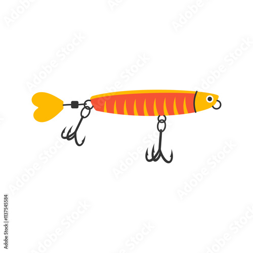 Yellow Striped Fishing Lure Illustration
