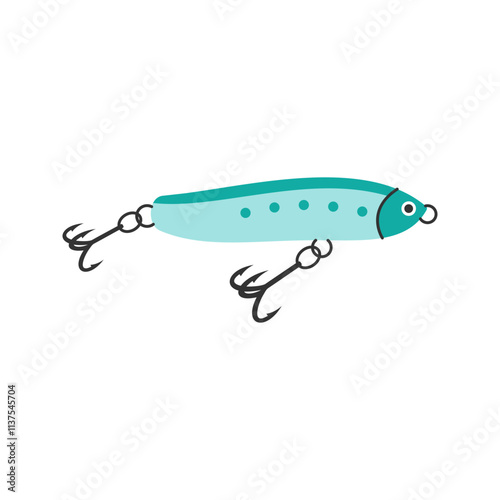 Blue Doted Fishing Lure Illustration