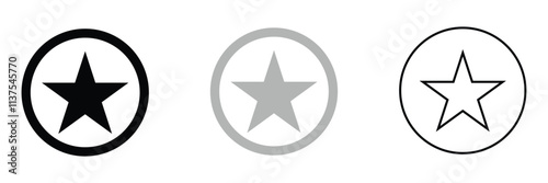 Star in circle vector illustration., Star in circle vector illustration. 