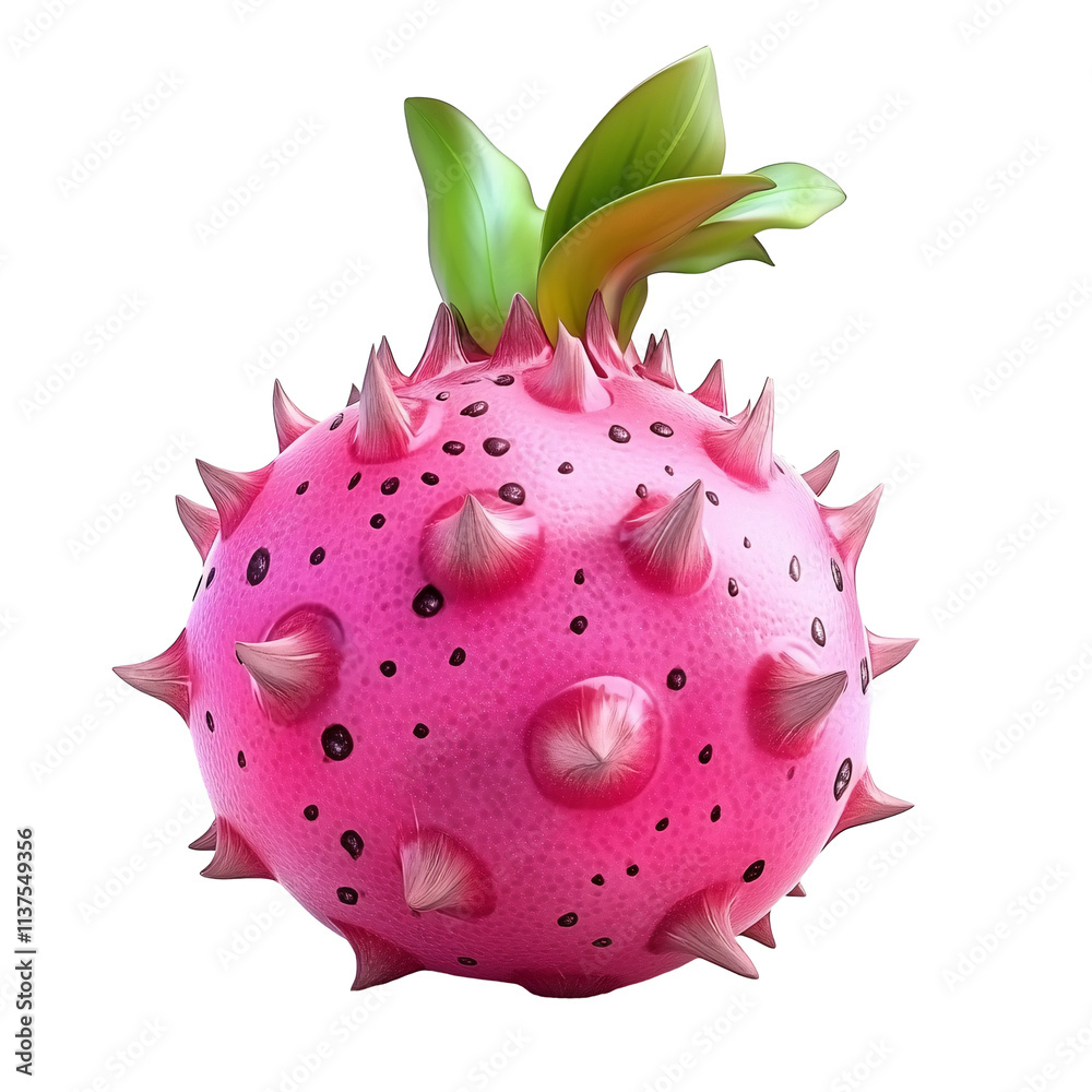 vibrant pink dragon fruit isolated on transparent background. vibrant pink dragon fruit isolated on transparent background.