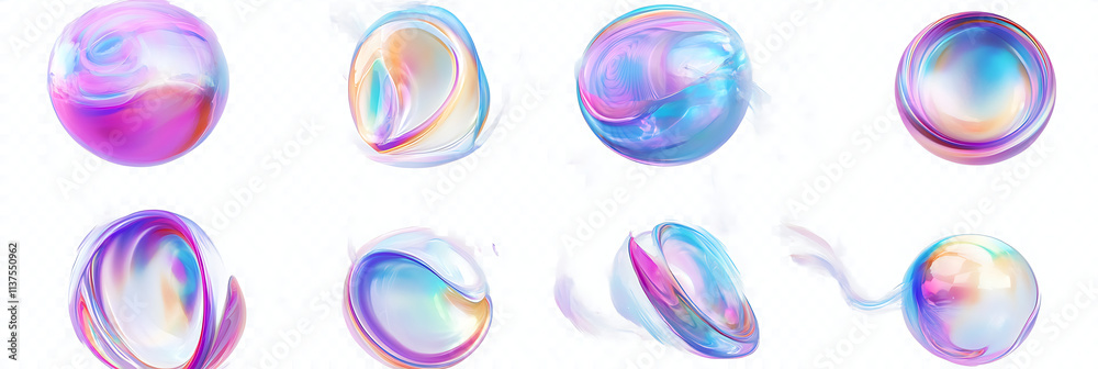 Set of Bright Mixed Iridescent Futurist Colorful Abstract Art. Set of Bright Mixed Iridescent Futurist Colorful Abstract Art.