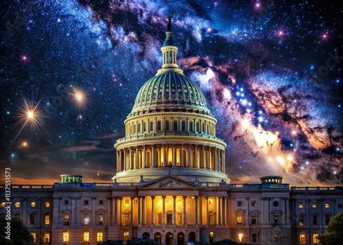 Macro Night Photography US Capitol Building South Side Stars Washington DC