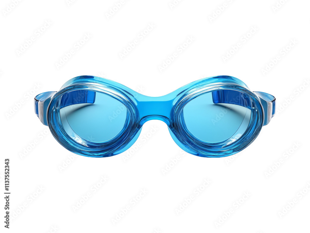 Fototapeta premium Isolated Blue Swimming Goggles Icon on Transparent Background