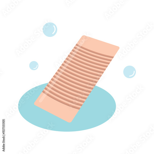 Washboard vector illustration on white background. A washboard is a laundry product used for hand-washing clothes.