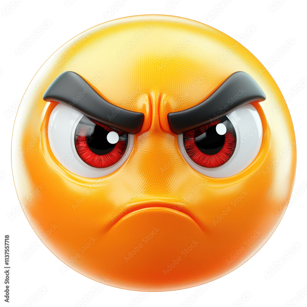 Angry emoji expression digital art graphic design online environment close-up view emotion representation Angry emoji expression digital art graphic design online environment close-up view emotion representation