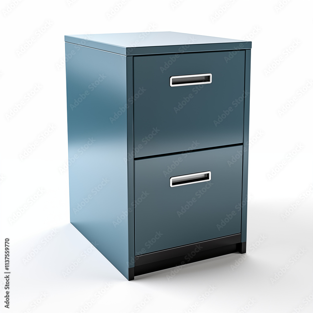 Blue Two-Drawer Metal Filing Cabinet Blue Two-Drawer Metal Filing Cabinet