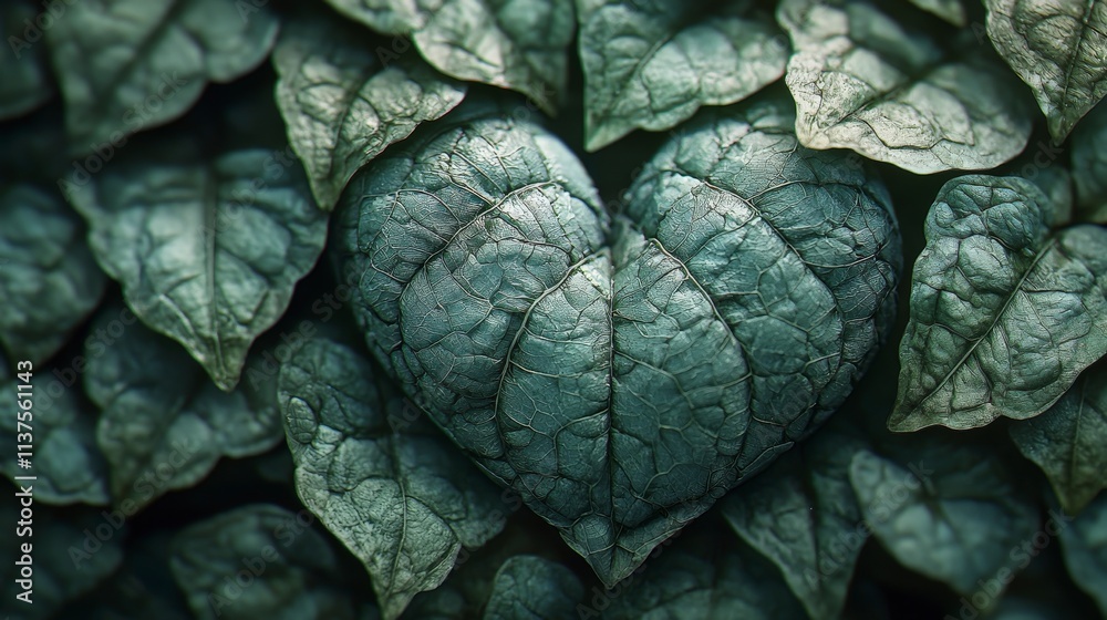 Fototapeta premium Closeup of heart-shaped betel leaves lush garden nature photography natural environment macro view love and nature