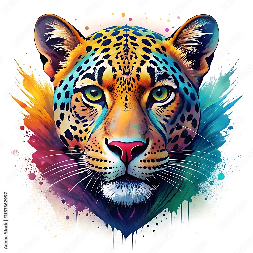 Modern Vector Art Depicting A Minimalist Predator Face In Bold Design. Face. Predator. Minimalist. Vector. Art. Paint. Illustration. Design.