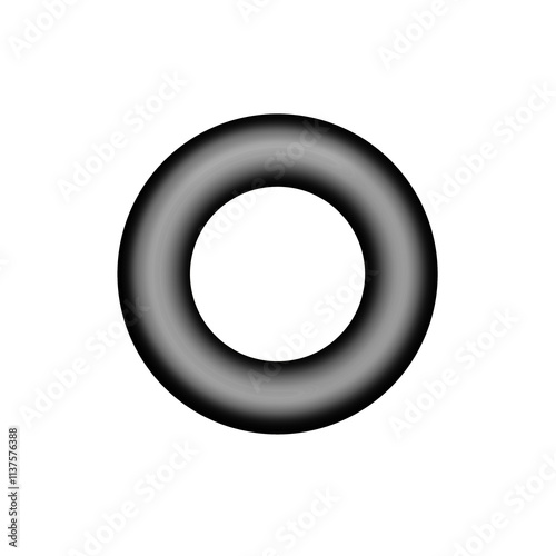 Black eyelet grommet for hang tag or binder isolated transparent background 