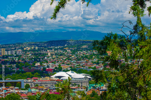 Aerial view on city Tbilisi, Georgia