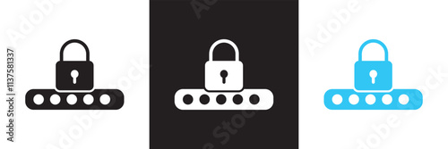 Pin code check mark icon. Vector illustration. isolated on white and black background. EPS 10